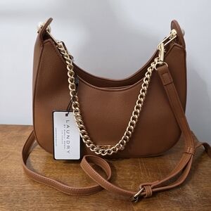 NWT Laundry By Shell Segal Chain Shoulder Crossbody Brown Medium Y2K